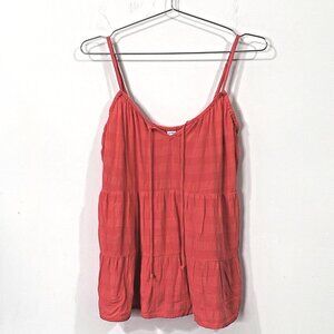 OLD NAVY Spaghetti Strap Top Womens XS TP Pink Coral Adjustable Flowy Tiered